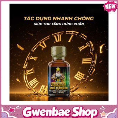 Chai Hít Bao Phê Kích Thích Tăng Khoái Cảm tăng khoái cảm Popper DS USA Golden Cock Jack Hammer - Chai 30ml - Gwenshop Chính Hãng