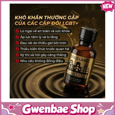 Chai Hít Tăng Khoái Cảm Bao Phê Kích Thích tăng khoái cảm Popper DS USA Amsterdam Gold Label - Chai 30ml - Gwenshop Chính Hãng
