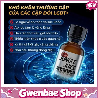 Chai Hít Tăng Khoái Cảm Bao Phê Kích Thích tăng khoái cảm Popper DS USA Jungle Juice Silver Label - Chai 30ml - Gwenshop Chính Hãng