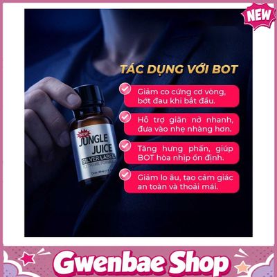 Chai Hít Bao Phê Kích Thích Tăng Khoái Cảm tăng khoái cảm Popper DS USA Jungle Juice Silver Label - Chai 30ml - Gwenshop Chính Hãng