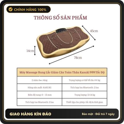 (Che Tên) MÁY RUNG LẮC GIẢM CÂN KAXUKI 999 CẤP ĐỘ PRO MAX, CÓ NGHE NHẠC BLUETOOTH Bảo Mật Tuyệt Đối Sẵn Hàng