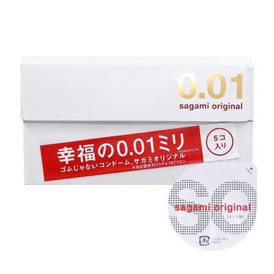 Phiên Bản Chính Hãng - Bao Su Cao Cấp Sagami Original 0.01 - Siêu cấp mỏng manh 0.01mm - Hộp 5 cái 0.01mm - ôm sát cảm g