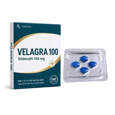 Hàng Chuẩn Nhập Khẩu - Viên hỗ trợ tăng cường sinh lý nam Velagra 1 Viên Sildenafil 4 viên - hàng nhập khẩu, dùng theo h