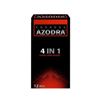 Bản Nhập Khẩu Cao Cấp - Bao Su Cao Cấp Azodra 4 in 1 Super Long Shock hộp 12 chiếc CONDOMS 4 IN 1 - ôm sát cảm giác thật