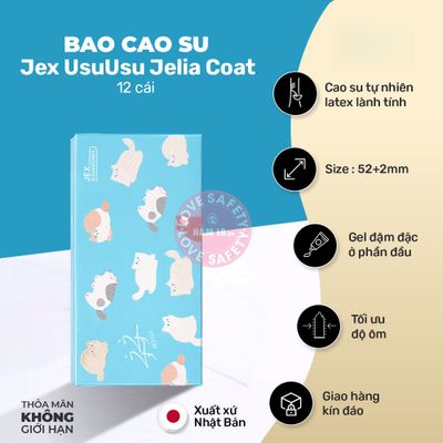 Hàng Nội Địa Cao Cấp - Bao Su Cao Cấp Siêu Mỏng Jex UsuUsu Jelia Coat Nhiều Gel - siêu mỏng 0.07mm, nhiều gel bôi trơn, 