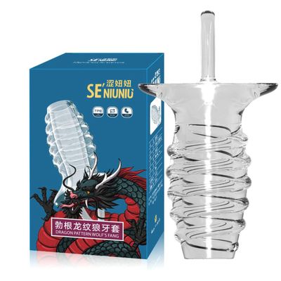 Hàng Chuẩn Nhập Khẩu - Bao Su Cao Cấp Đôn Khúc Hở Đầu Có Quai Đeo Chống Tuột Gân Gai Cuộn Sóng Wolf's Fang SE'NIUNIU - ô