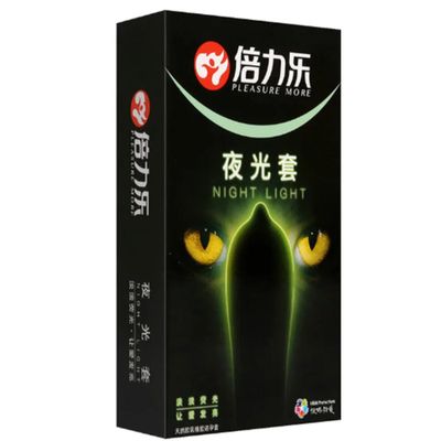 Phiên Bản Chính Hãng - Bao Su Cao Cấp dạ quang phát sáng Night Light Hộp 7 chiếc PLEASURE MORE - ôm sát cảm giác thật, g