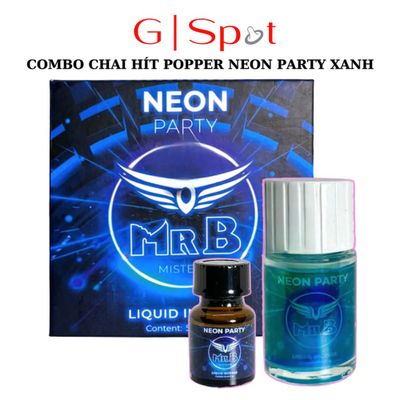 Phiên Bản Chính Hãng - Combo Dung Dịch Hít Thư Giãn Neon Party Xanh Dạ Quang 40ml + 10ml MRB - hương dịu, dùng cho cả na