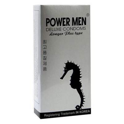 Sản Phẩm Chính Hãng Loại 1 - Bao Su Cao Cấp Lâu Ra Có Gai Power Men Longer Plus Type - 12s DELUXE CONDOMS - ôm sát cảm g