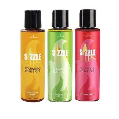 Phiên Bản Chính Hãng - Dung Dịch Bôi Trơn Massage Làm Nóng Cơ Thể Nếm Được Sensuva Sizzile Lips mẫu 2 4.2 fl oz / 125 ml