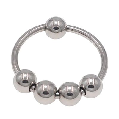 Bản Nhập Khẩu Cao Cấp - Vòng Silicon Hỗ Trợ Dương Vật Inox 5 Bi 30mm 1.5x1.5 cm, giao hàng kín đáo