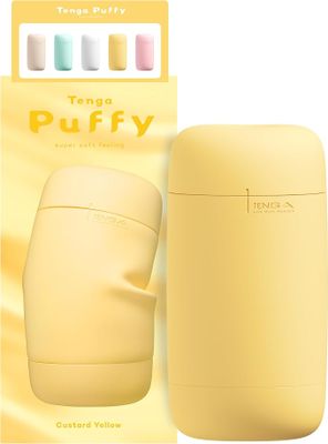 Âm Đạo Cốc Tenga Puffy Custard Yellow chính hãng - sạc USB, chất liệu an toàn cho da, dễ vệ sinh - giao hàng che tên kín hàng có sẵn