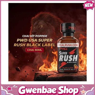 Chai Hít Kích Thích Bao Phê Tăng Khoái Cảm tăng khoái cảm Popper PWD USA Super Rush Black Label - Chai 30m