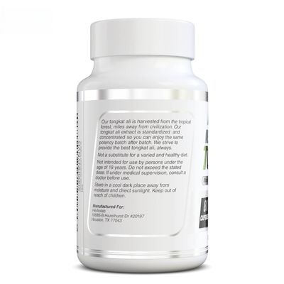 Viên uống Tongkat Ali Herbolab 600mg - Hỗ trợ sinh lý và sức khỏe nam giới từ 18 tuổi trở lên - bản tiêu chuẩn