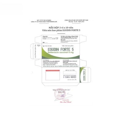 Viên uống EGUDIN FORTE 5mg - Điều trị bàng quang tăng hoạt và tiểu nhiều lần cho người trưởng thành - mẫu mới