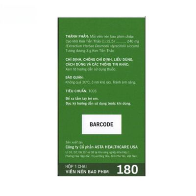 Viên uống Kim Tiền Thảo 240mg - Hỗ trợ điều trị sỏi thận, sỏi mật cho người - mẫu mới