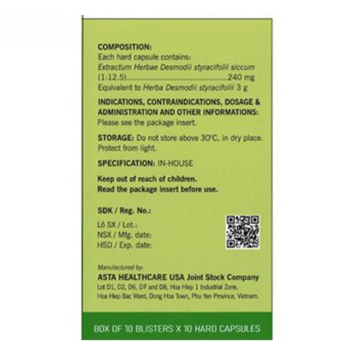 Viên nang Kim Tiền Thảo 240mg - Điều trị sỏi đường tiết niệu và viêm bể thận cho người lớn - đóng gói kín