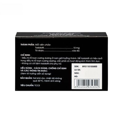 Viên uống Drillmen 10mg - điều trị rối loạn cương dương hiệu quả cho nam giới trưởng thành - bản tiêu chuẩn