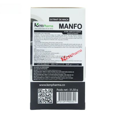 Viên uống Kenpharma Manfo - Bổ thận tráng dương, cải thiện sinh lý cho nam giới trưởng thành - hàng chuẩn