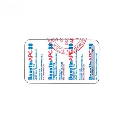 Viên uống DaxetinAPC 30 - điều trị xuất tinh sớm cho nam giới từ 18 đến 64 tuổi - bản tiêu chuẩn