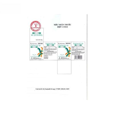 Viên uống Tafaliz 10mg - hỗ trợ cương dương cho nam giới trưởng thành - đóng gói kín