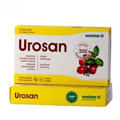 Viên uống Urosan Aconitum - Hỗ trợ tăng cường sức khỏe hệ tiết niệu, giảm viêm nhiễm đường tiểu cho người bị tiểu buốt, tiểu rắt. - bản tiêu chuẩn