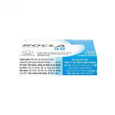 Viên uống Rocla 50mg - điều trị rối loạn cương dương cho nam giới trưởng thành - giao kín đáo