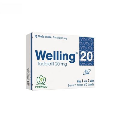 Viên uống Welling 20mg - Điều trị rối loạn cương dương ở nam giới trưởng thành - bản tiêu chuẩn