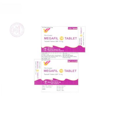 Viên uống Megafil 10mg - điều trị rối loạn cương dương cho nam giới trưởng thành - mẫu mới