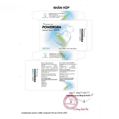 Viên uống Powergra Quick 100mg - Điều trị rối loạn sinh lý nam hiệu quả cho nam giới trưởng thành - mẫu mới