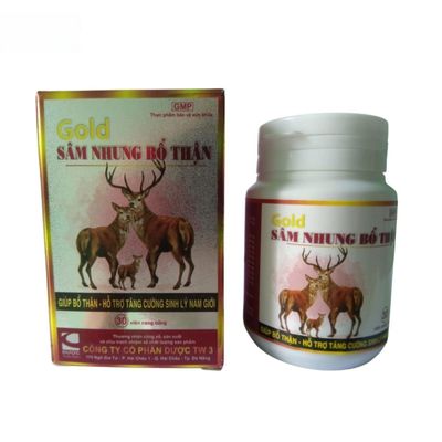 Viên uống Gold Sâm Nhung Bổ Thận TW3 - Bổ thận, tăng cường sinh lý nam giới trưởng thành. - mẫu mới