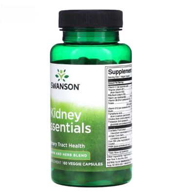 Viên uống Swanson Kidney Essentials - Tăng cường chức năng thận, hỗ trợ đường tiết niệu cho người trưởng thành. - đóng gói kín