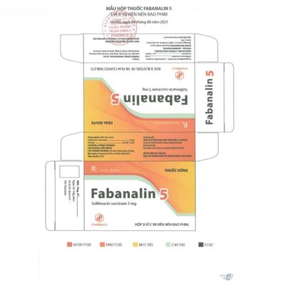 Viên uống Fabanalin 5mg - kiểm soát tiểu không tự chủ và tiểu nhiều lần cho người trưởng thành - mẫu mới