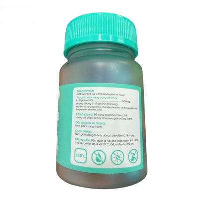 Viên uống L-Arginine For Men E&S Pharma 500mg - Tăng cường sinh lý nam giới trưởng thành - chính hãng