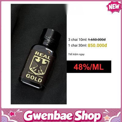 Chai Hít Cực Mạnh Lên Đỉnh Nhanh Popper Real Gold 30ml - Gwenshop Chính Hãng