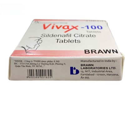 Viên uống Vivax-100 Brawn 100mg - điều trị rối loạn sinh lý nam cho nam giới trưởng thành - hàng có sẵn