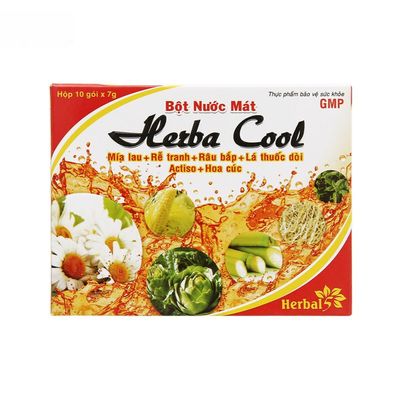 bột nước mát herba cool 7g - thanh nhiệt, lợi tiểu cho người lớn và trẻ em - bản tiêu chuẩn