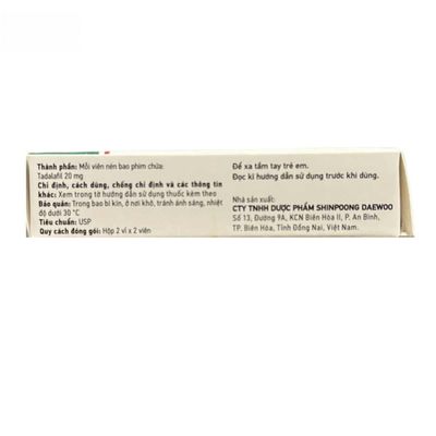Viên uống Spciafil 20mg - điều trị rối loạn sinh lý nam cho nam giới từ 18 tuổi - chính hãng