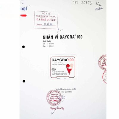 Viên uống Daygra 100mg - Điều trị rối loạn sinh lý nam cho nam giới trưởng thành - mẫu mới