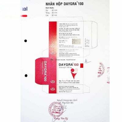 Viên uống Daygra 100mg - Điều trị rối loạn sinh lý nam cho nam giới trưởng thành - đóng gói kín