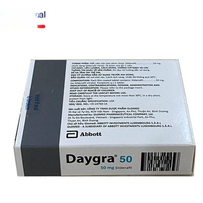 Viên uống Daygra 50mg - điều trị rối loạn sinh lý nam hiệu quả cho nam giới - hàng chuẩn