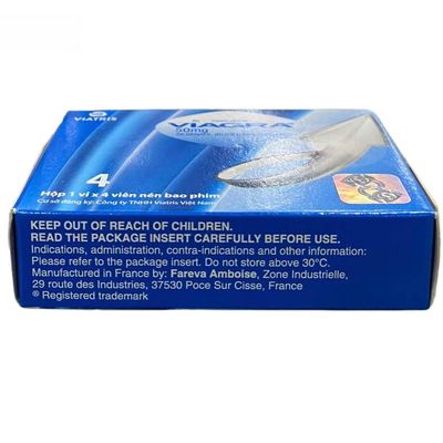 Viên uống Viagra 50mg - cải thiện rối loạn sinh lý nam cho nam giới - đóng gói kín