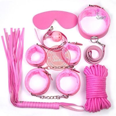 Bộ dụng cụ 7 món chơi bdsm Màu hồng chính hãng - chất liệu an toàn cho da, dễ vệ sinh, êm ái khi dùng - giao hàng che tên kín đáo