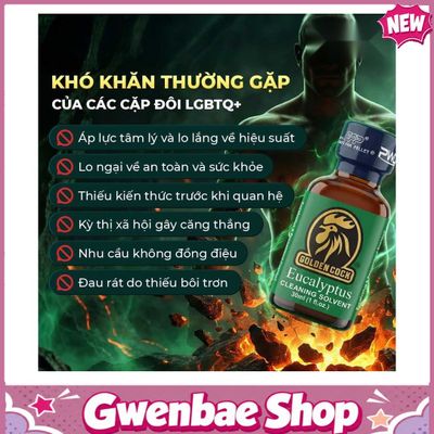 Chai Hít Tăng Độ Nhạy Cho Cặp Đôi Popper PWD USA Golden Cock Eucalyptus - Chai 30ml - Gwenshop Chính Hãng