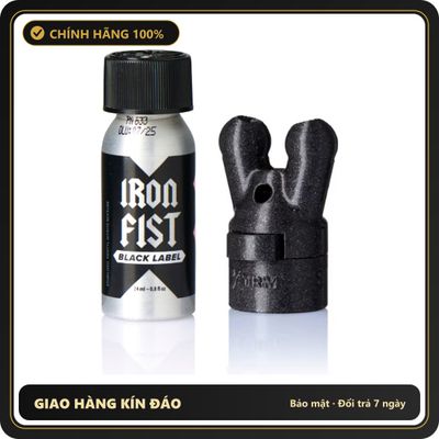 Popper Chính Hãng Tăng Cảm Xúc Cho Cuộc Yêu Sniff it Combo! Iron Fist Poppers Black Label 24ml with Poppers Booster Cap XTRM Double Small Black LEAK PROOF - Snapshop Chính Hãng