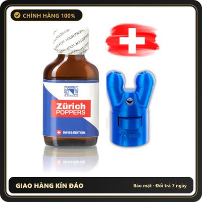 Popper Chính Hãng Tăng Cảm Xúc Cho Cuộc Yêu Sniff it Zürich-Combo! Zürich Poppers 24ml mit Poppers Booster Cap XTRM Double Small Blue LEAK PROOF - Snapshop Chính Hãng