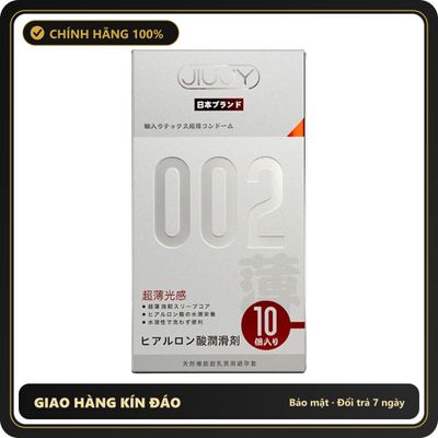 Bao cao su Jiuuy 002 Light Sensation siêu mỏng hộp 10 chiếc chính hãng - siêu mỏng 0.02mm, nhiều gel bôi trơn, hộp 10 cái - giao hàng che tên kín đáo