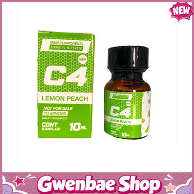 Chai Hít Cực Mạnh Lên Đỉnh Nhanh Popper C4 10ml Lemon Peach hương chanh đào cực phê (Mới) Hàng Chuẩn - Gwenshop Chính Hãng