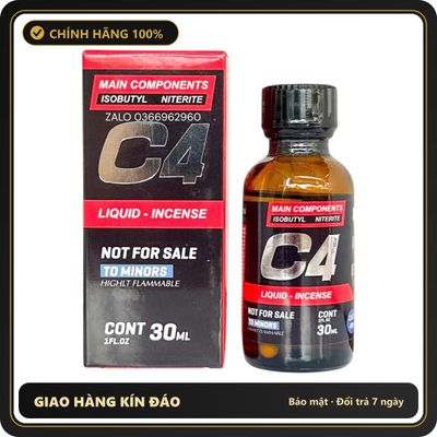 Popper Chính Hãng Tăng Cảm Xúc Cho Cuộc Yêu Popper C4 đỏ 30ml mạnh mẽ - Snapshop Chính Hãng