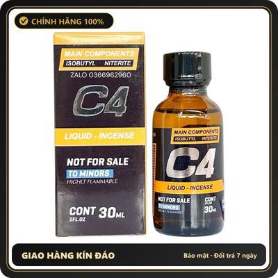 Tinh Dầu Hít Thư Giãn Dành Cho Người Lớn Popper C4 30ml cực mạnh Hàng Chuẩn - Snapshop Chính Hãng